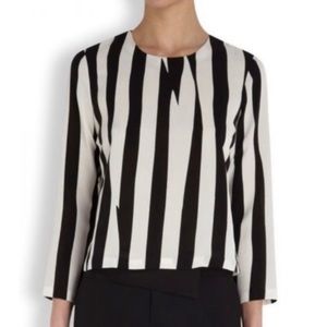 A.L.C. Silk Top Black and White Stripe